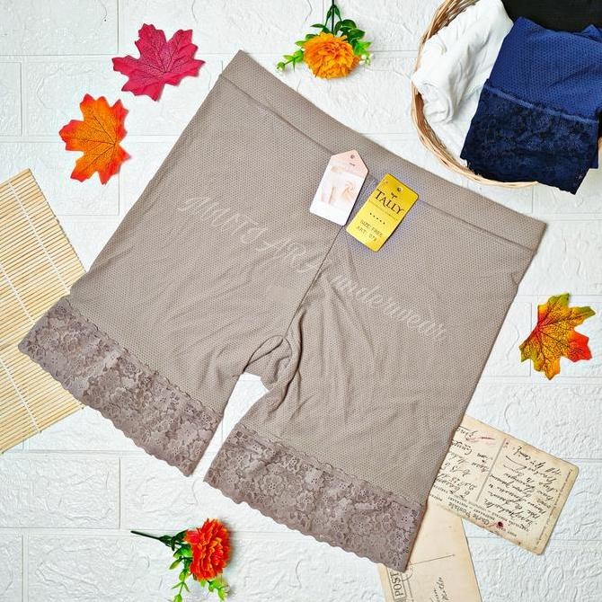 Df300>> Short Pants Oversize Tally 078 Xxxl Kaki Brukat/Hot Pants Oversize Berpori / Boxer Wanita Ju