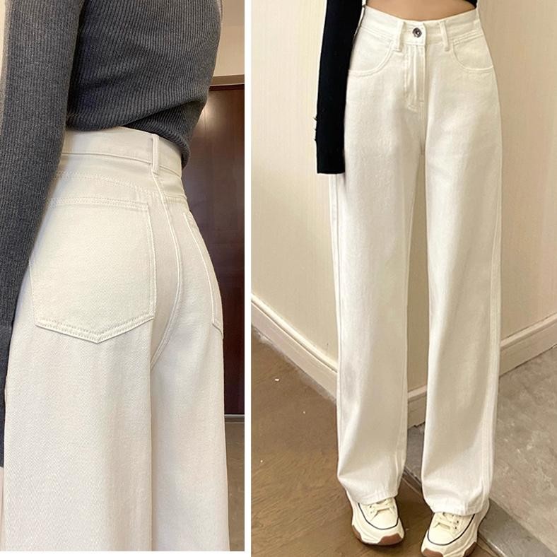 Diskon Celana Wanita Jeans Jeans Putih Celana Jeans Wanita Jeans Cream Celana Boyfriend Wanita Celan