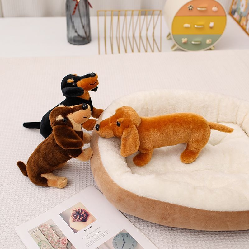 Boneka Anjing Dachshund Simulasi Baru Mainan Plush