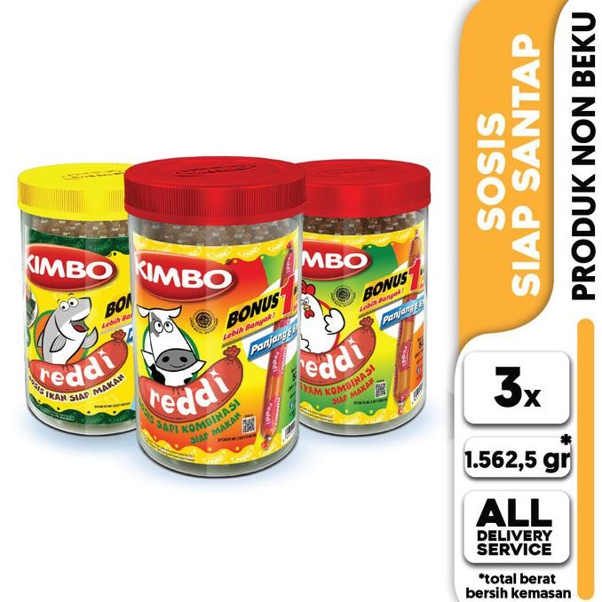 

TERLARIS KIMBO Reddi Sosis Mix Toples Triple Pack Siap kirim