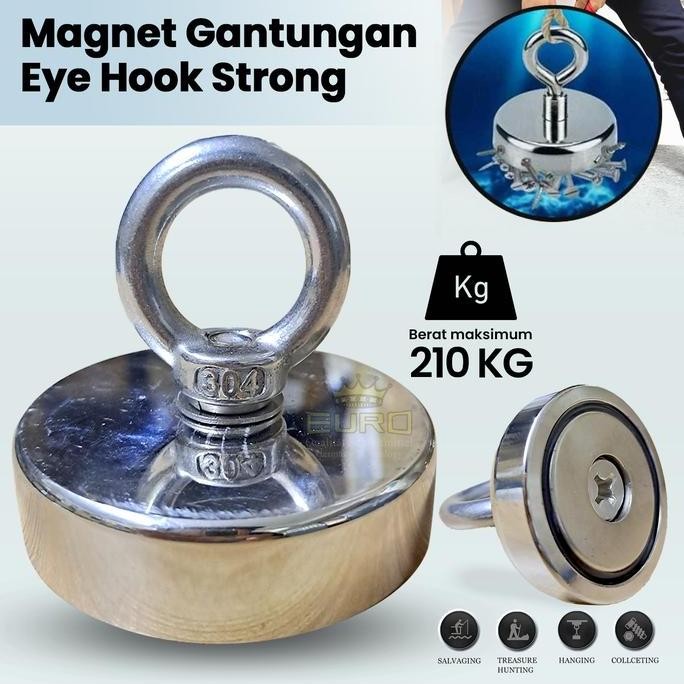 Magnet Neodymium Super Strong Kuat Model Bulat Besar Magnet Fishing Hook