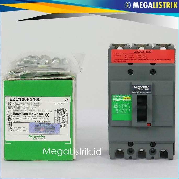Promo Schneider MCCB 3P 100A EZC100F3100 / NFB 3 Phase 100 Ampere EZC EasyPact Breaker EZC100F COD