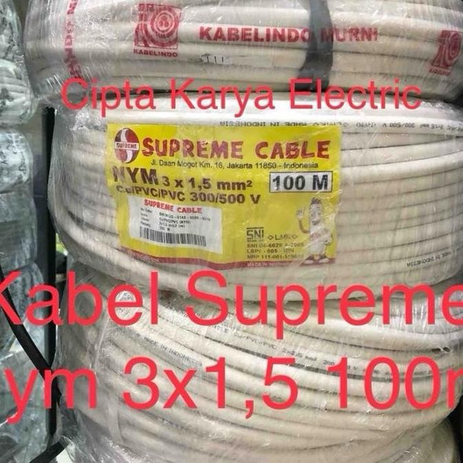 Promo Kabel Supreme Nym 3x1,5 Mm Tunggal Putih / NYM 3x1.5 Supreme 100m COD