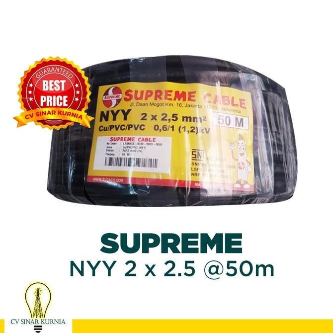 Promo Kabel Listrik NYY 2x2.5 mm 2x2,5 SUPREME cable | SUPREME Kabel NYY| 50M COD