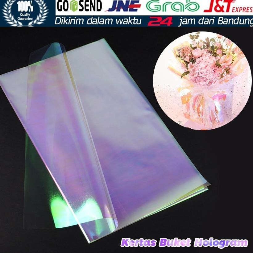 

20PCS Kertas Pembungkus Film Yang Disinari Cahaya Cellophane Rainbow Kertas Buket Bunga Hologram Wrapping Paper