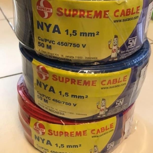 Promo Kabel Engkel NYA 1,5mm Supreme Tunggal Engkel Kabel NYA 1.5mm 50mtr COD
