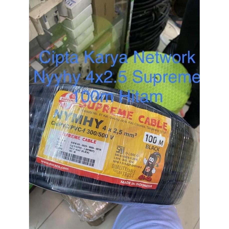 Promo Kabel Supreme Nyyhy 4x2.5 Serabut Hitam 50m / Kabel Supreme Nymhy 4x2,5 mm / Kabel NYMHY 4x2.5