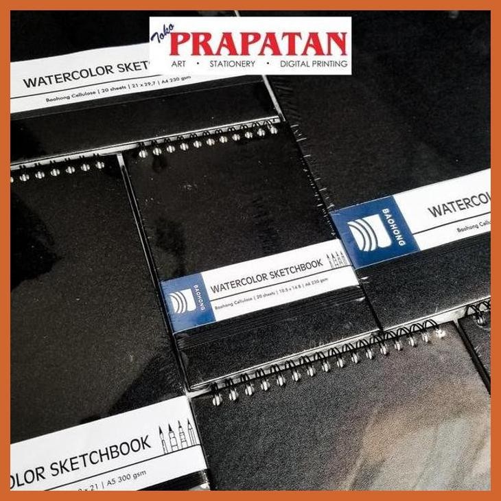 

(ATK) BAOHONG CELLULOSE WATERCOLOR BINDER SKETCHBOOK A6/A5/A4 - 230|300GSM ALAT TULIS LUKIS SEKOLAH KULIAH GAMBAR KANTOR