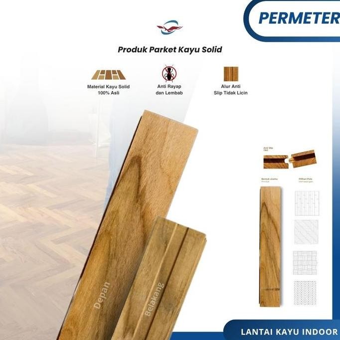 Parket Lantai Kayu Jati Solid Grade B ( Permeter )