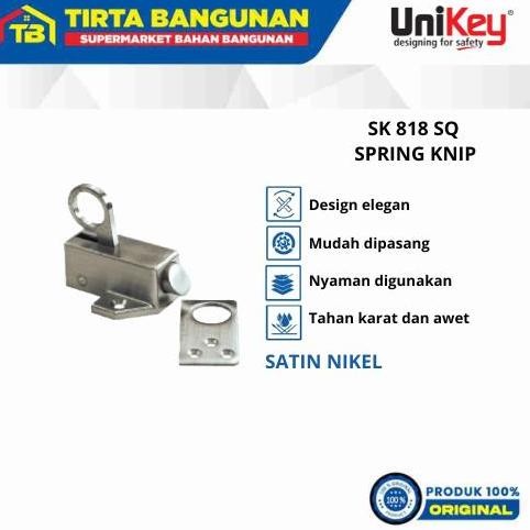 Unikey Sk 818 Sq Sn Spring Knife / Grendel / Slot / Kunci / Pengaman Jendela