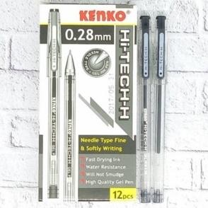 

[Kecil ( 1 Pack ) Pulpen Kenko Hi-Tech H 0.28Mm Pulpen Gel Hitam 1 Pack Isi 12 Biji An