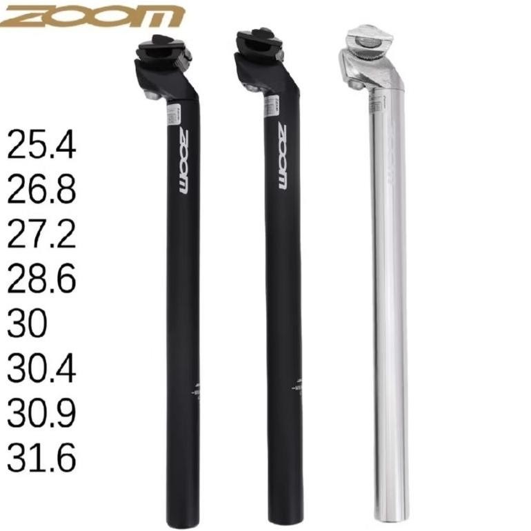 [Kecil Seatpost Zoom Hitam / Silver(Khusus 25.4)  Tiang Sadel Taiwan 2 Baut Alloy 27.2  28.6 30.4 30