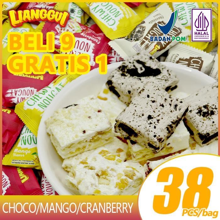 

Exclusive Lianggui Food Nougat Chocolate 320G/1 B0X | Beli 9 Gratis 1 Nougat Cranberry | Nougat Mango