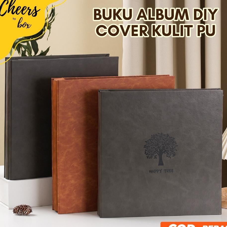 Buku Album Magnetic Cover Kulit Tempat Foto Diy 18 Inch Elegan Muat Photo 1R 10R