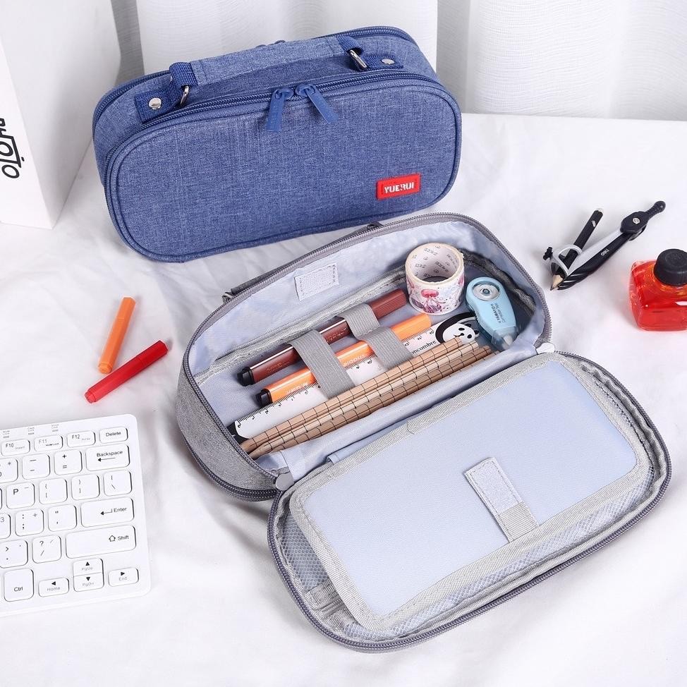 

Cod Pen Tempat Pensil Ritsleting Kapasitas Besar Kotak Pensil Lima Lapis Alat Tulis Terbuka Ganda Multifunction Double Layer Gs-56