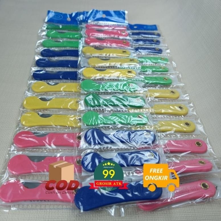 

Terbaru Pemes (1 Lusin)/Silet Warna/Pisau Stainless/Pemes Lipat/Cutter Terbaru