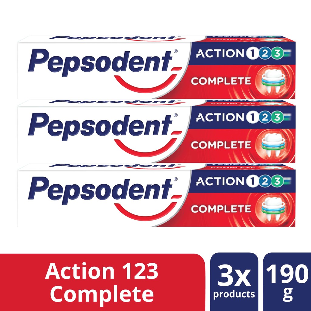 Pepsodent Action 123 Pasta Gigi Original 190G -Action 123, Pasta Gigi Segar, Odol Penyegar,Bau Mulut