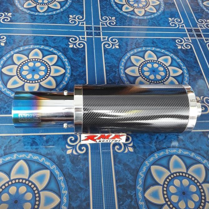 Knalpot Racing HKS Carbon Rainbow Blue Original