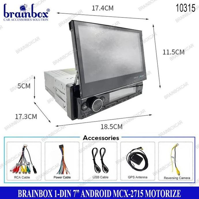 BRAINBOX CAR HEADUNIT ANDROID MCX-2715 SINGLE DIN 1-DIN 7 INCH TAPE ORIGINAL DAN TERPERCAYA