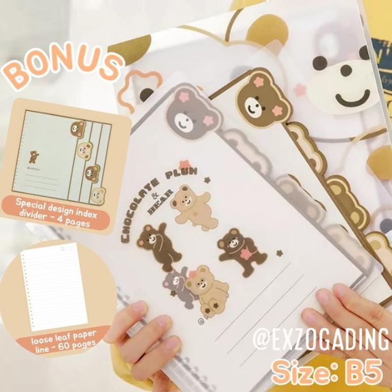 

Ct_C1077 Buku Binder A5 B5 Note File Holder Motif Beruang 60 Lembar Loose Leaf Kertas Bergaris. 1 Pcs Dfg-88