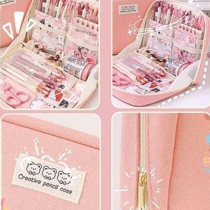 

Cod Iris 8/12 Layer Super Large Capacity Pencil Case Kawaii Canvas Pencil Box/ Pencil Cases Large Capacity Pen Bag Sd-67