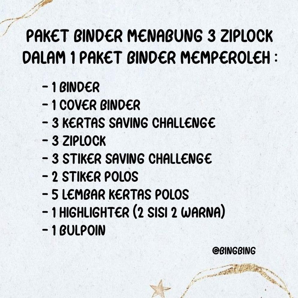 

Hot [3 Ziplock] Paket Binder Menabung Basic A6 6 Ring (6 Lubang) Daisy Color Ring Is75