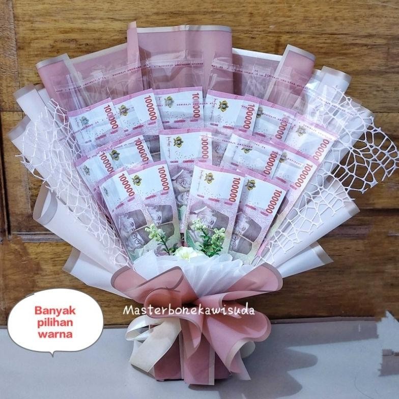 Bf888S Model 1 2 Warna Free Uang Mainan Buket Uang 10 15 Buket Tanpa Boneka Wisuda Bunga Artificial 