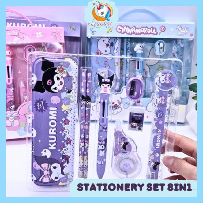 

Ready_Stock_Cod Set Alat Tulis Anak 8 In 1 Motif Sanrio Perlengkapan Sekolah Lucu Suvenir Kado Stationary Set An-139