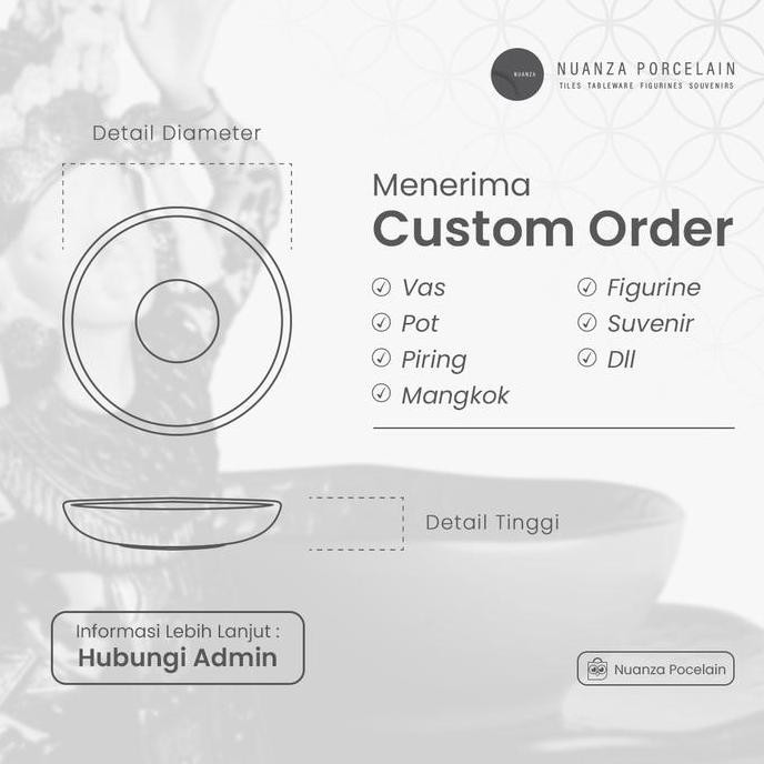 NUANZA PIRING MAKAN KERAMIK / CARICA PLATE GREEN