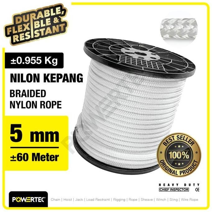 

Tali Nilon Kepang 5mm x 60m Braided Nylon Rope POWERTEC