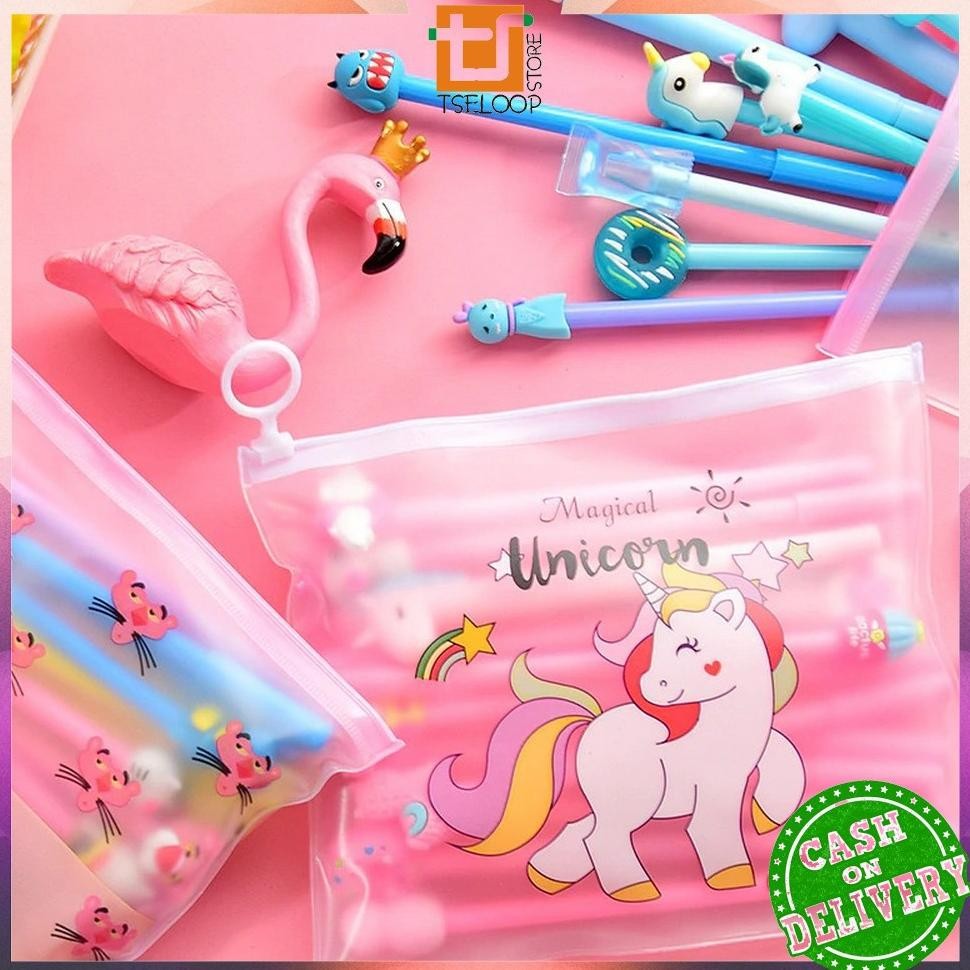 

Terlaris Ofm-A15 Pulpen Gel Karakter Lucu Set Isi 20Pcs Pena Free Zipper Pouch Tempat Pensil Transparan Murah N.-150