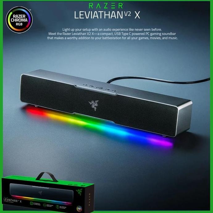 RAZER LEVIATHAN V2 X - COMPACT, USB TYPE C PC SOUNDBAR ORIGINAL DAN TERPERCAYA