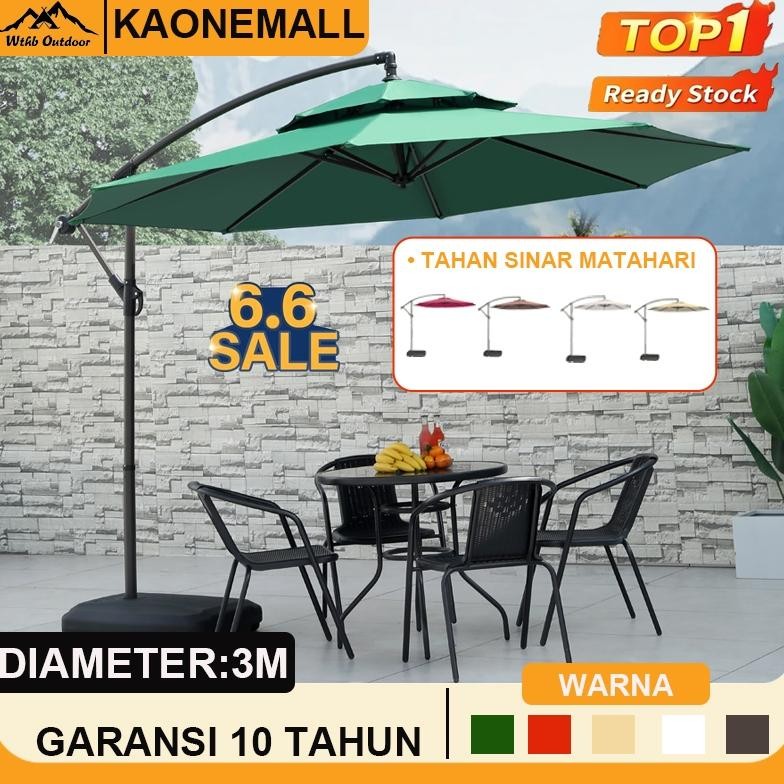 KAONE3M Payung Taman Tenda lipat Payung Ruangan Cafe Payung Teduh Matahari Umbrella Pelindung Bulat 