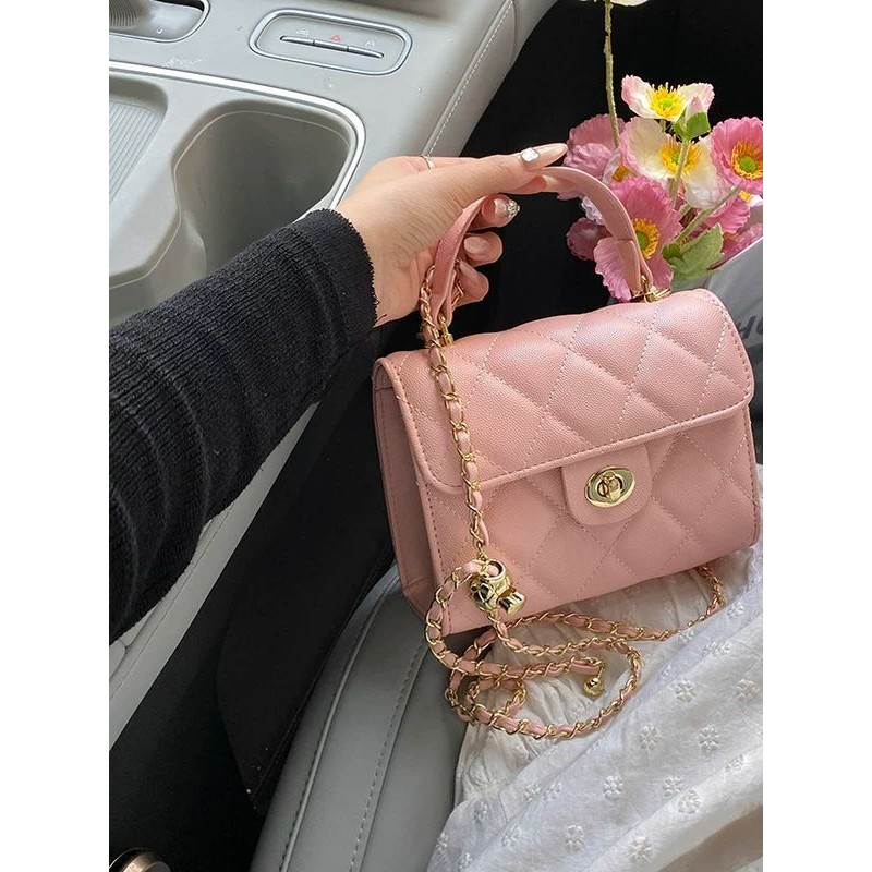 Tas Wanita Kecil Gaya Chanel Bordir Quilted Tas Tangan Fashion Baru Tas Selempang Serbaguna