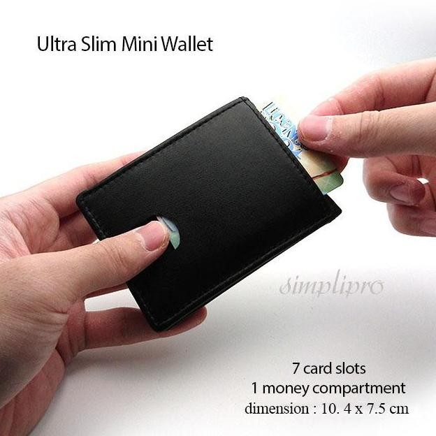 Dompet Pria Minimalis Dompet Kulit Pria Tipis Mini Slim Wallet (Kulit Sapi Asli)