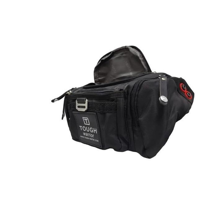 Tas Selempang Pria Tas Pinggang Pria/Wanita Tough Warrior 5459 Import Kulit Hitam