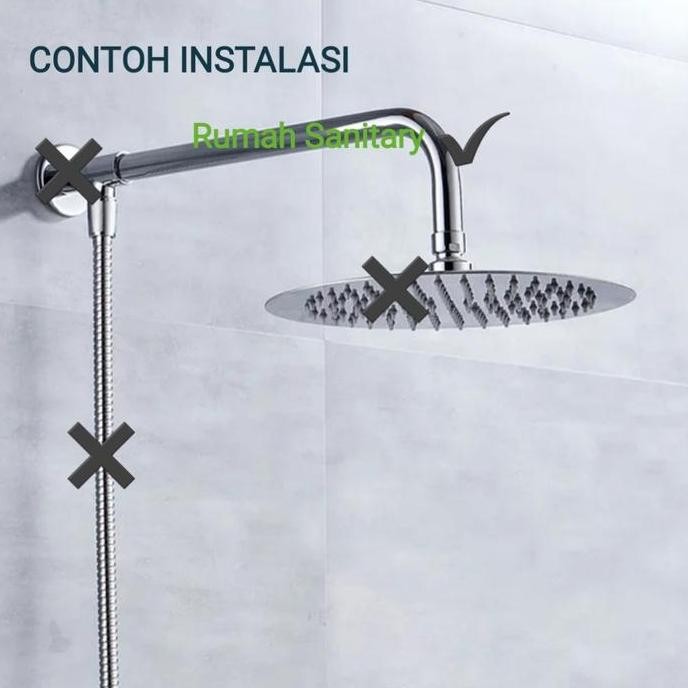 Pipa Tiang Wall Shower 60 CM Tiang Shower Head Stainless