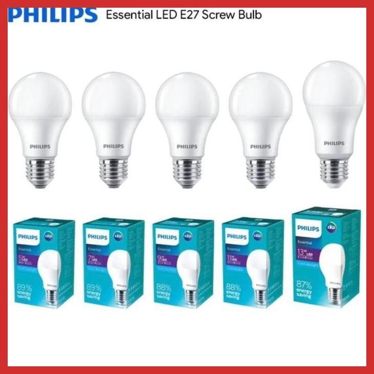 SALE LAMPU LED PHILIPS ESSENTIAL 3W 5W 7W 9W 11W 15 WATT PUTIH / WARM WHITE (LISTRIK LAMPU RUMAH TAN