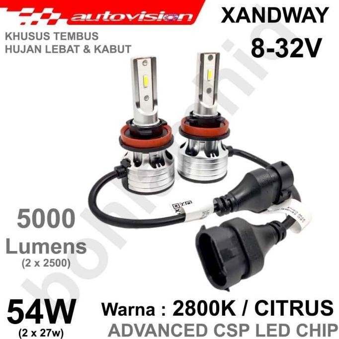 TERLARIS Lampu LED Mobil H11 H16 Kuning Autovision Xandway Foglamp Kabut 2800K