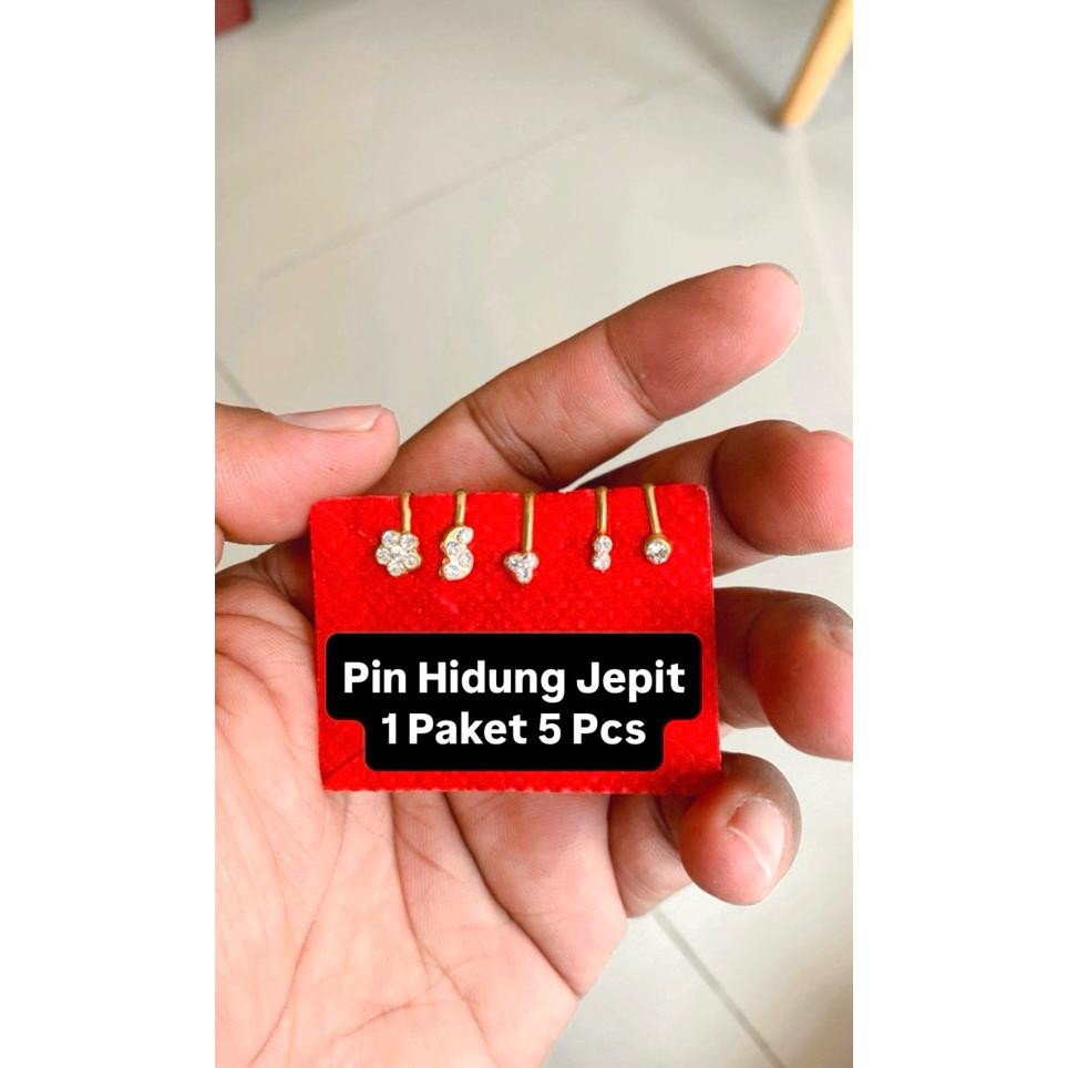 5 Anting Hidung Pin Hidung Jepit Nath Hidung Hiasan Hidung Aksess India