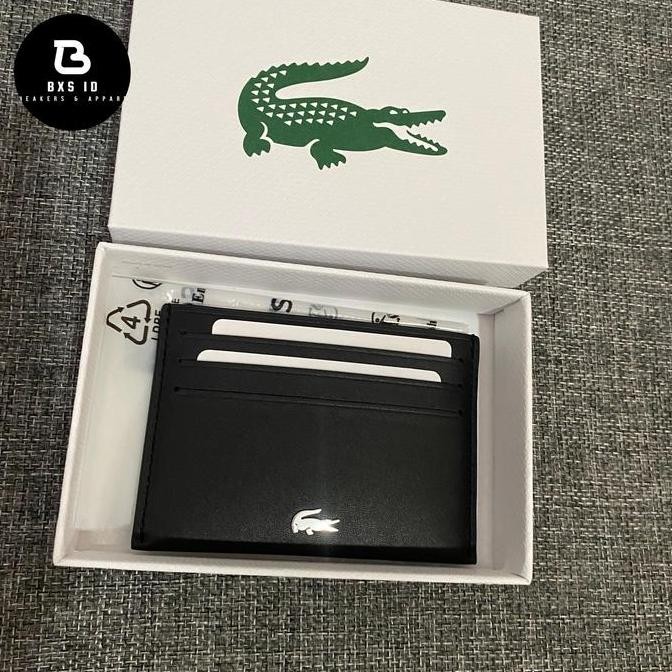 Lacoste Fitzgerald Leather Card Holder Black / Dompet Kartu dijamin Original TK