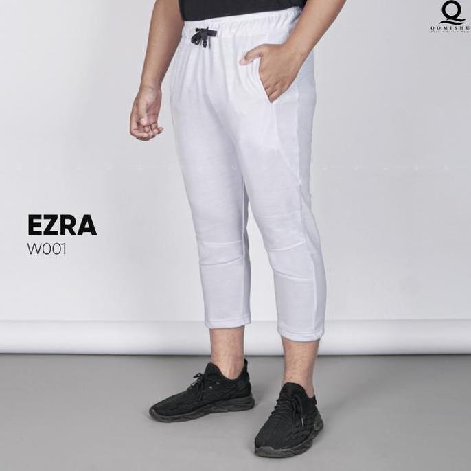 Celana Training Pria Wanita 7/8 Slim Fit Pant Ezra Putih