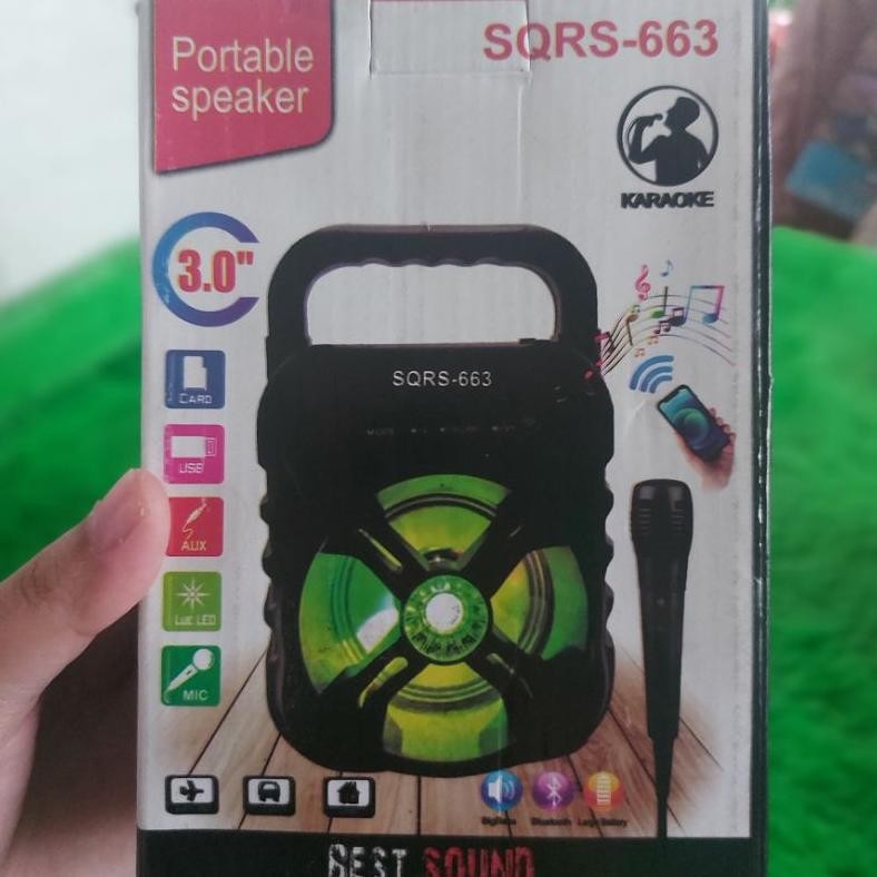 Terlaris Cod (270Gr) Speaker Bluetooth Sqrs-663 Free Mic Michrophone Micropon Mikropon Bluetut Sqrs6