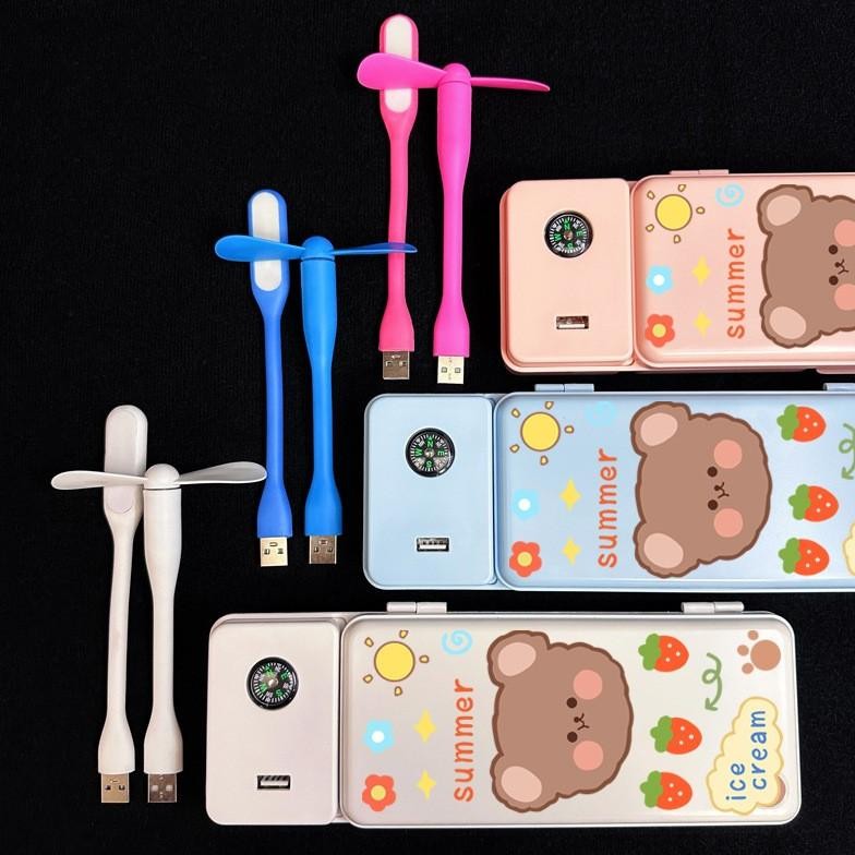 

Special 3 In 1 Kotak Pensil Multifungsi Lampu Meja Kipas Angin Kecil / Tempat Pensil Lucu Jg-8