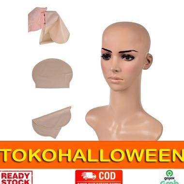 Wig botak bald cap kepala botak palsu kepala latex