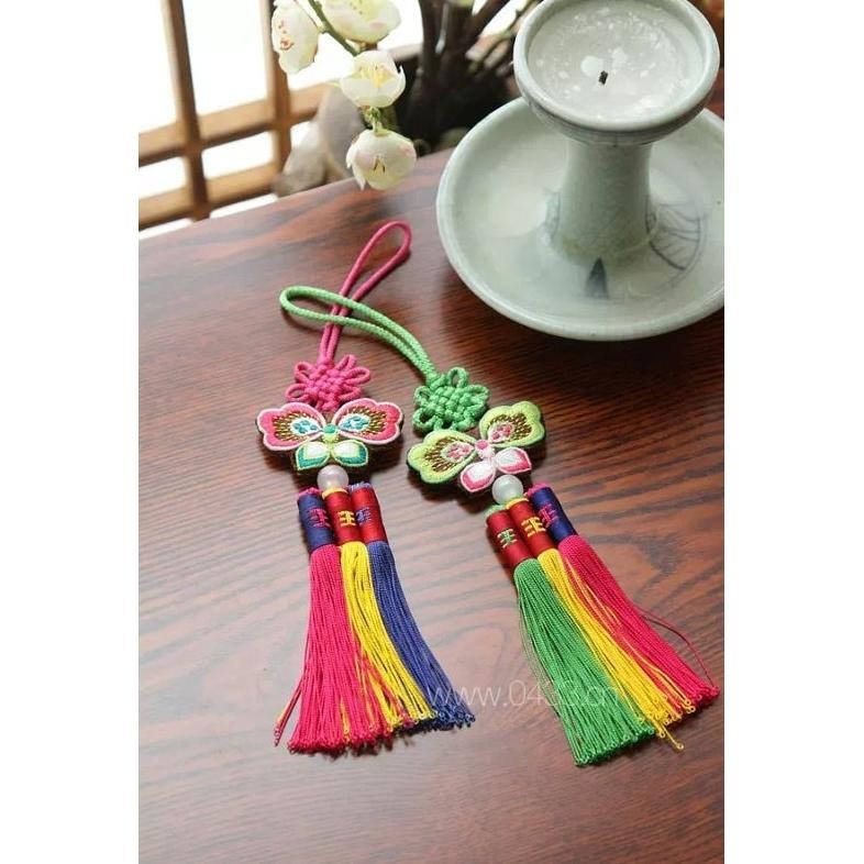 CR - stock siap kirim instan sameday Tassel norigae premium Korean norigae mewah tricolor gantungan 