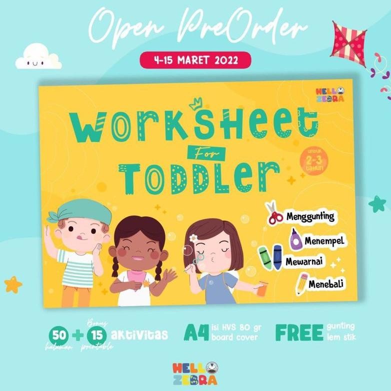 Worksheet ToddlerWorksheet Anak 2-3 Tahun MURAH