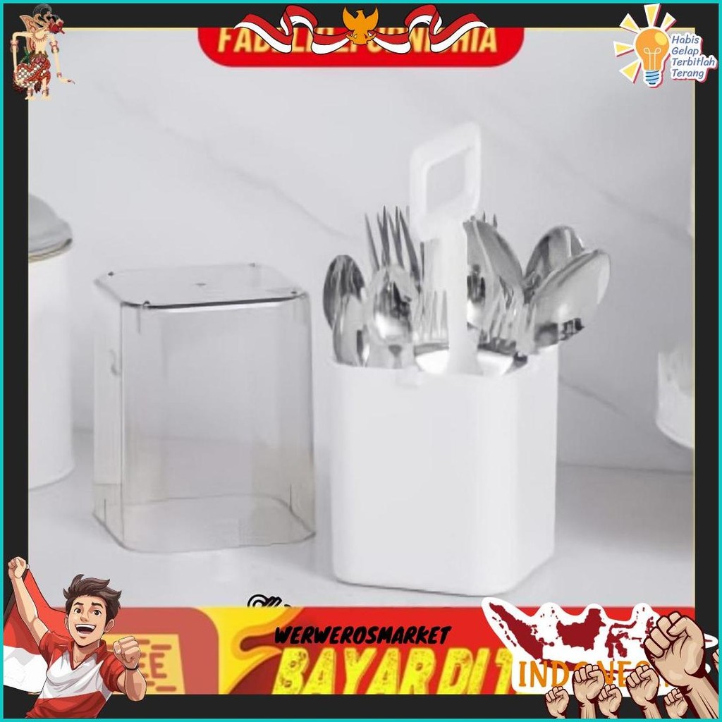 Krischef Tempat Perlatan Makan / Tempat Sendok Tempat Garpu Tempat Sumpit / Utensil Holder With Cove