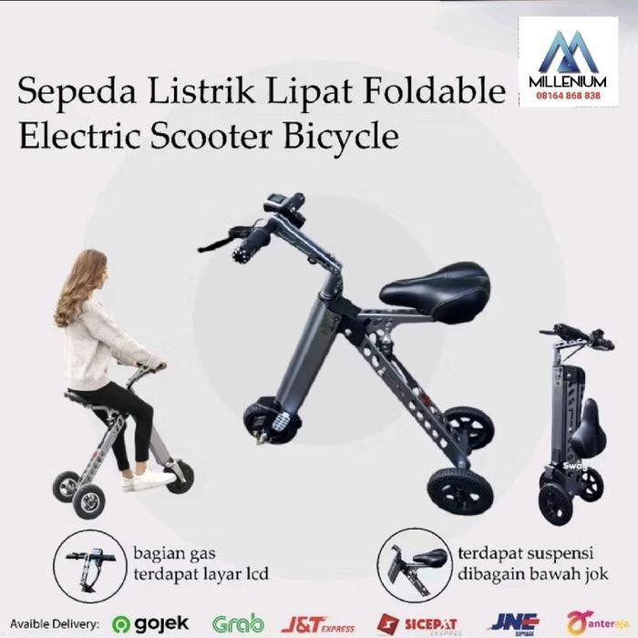 TP Millenium Scooter Skuter listrik lipat E Skuter roda 3 traveling folding electric