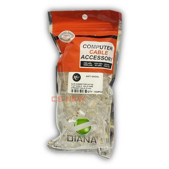 DI59 - Konektor Cat6 RJ45 Anti Gagal / Connector RJ45 Cat6 Anti Gagal (100)